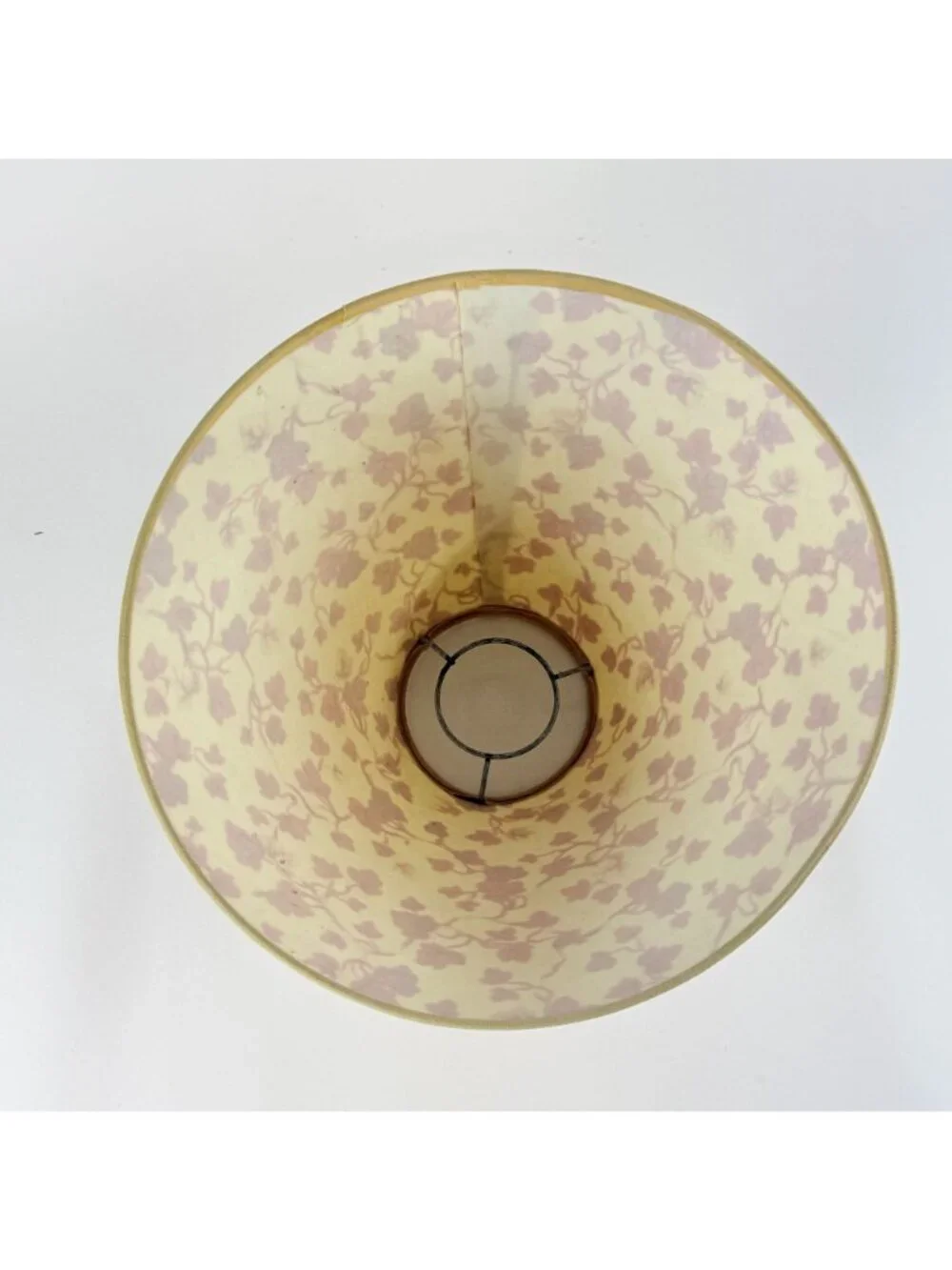 Vintage Floral Lamp Shade Beige & Red Fabric Bell Shape Stylish